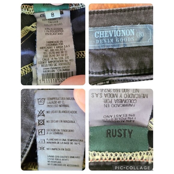 Chevignon Women Skinny Moto Jeans Size 8 Tall Grunge Edgy Punk Reinforced Knee - Picture 9 of 12